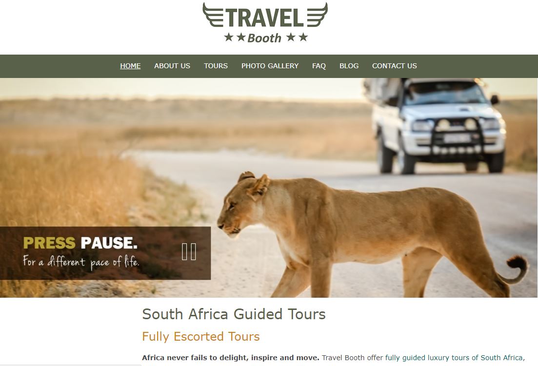 South Africa Guided Tours Website NZ