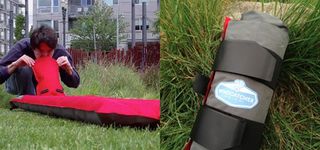 Revolutionary tech amplifies breaths to inflate airbed in seconds